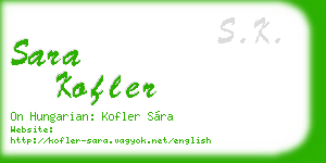 sara kofler business card